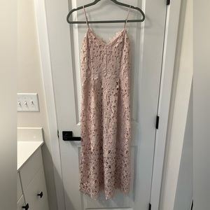 Pink express midi dress. Size small. Worn once.